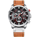 CURREN 8346 Mens Watches Chronograph Quartz Waterproof Calendar Wristwatches Luxury Luminous Leather Watch Relogio Masculino